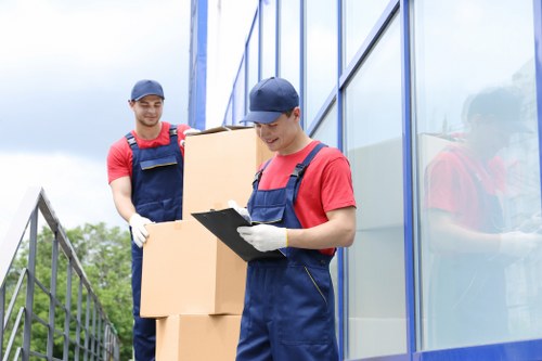 Removal team loading boxes for a Blackfriars relocation