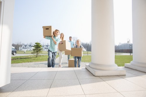 Residential apartment move in Blackfriars with packing materials