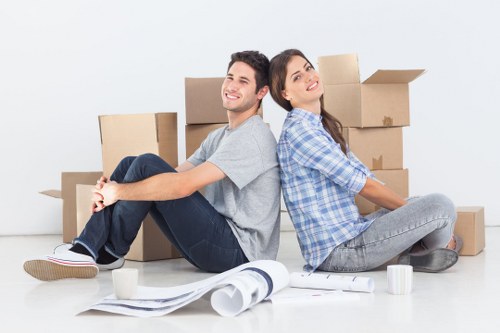 Moving team completing a careful and controlled delivery